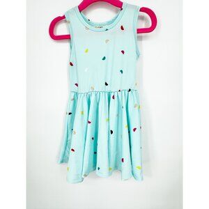 Dotdotsmile Girls Tank Dress Size 12/24 Months Blue Multi Color Spots NWOT